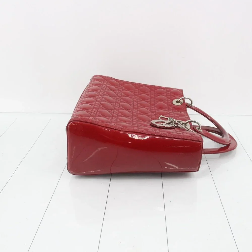 Dior Red Patent Leather Satchel - Picture 3 of 8